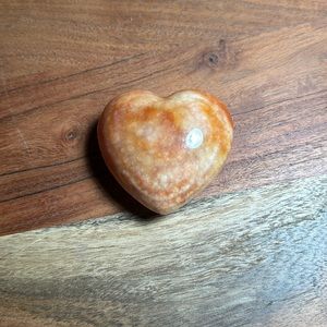 Dyed Agate Heart - Orange